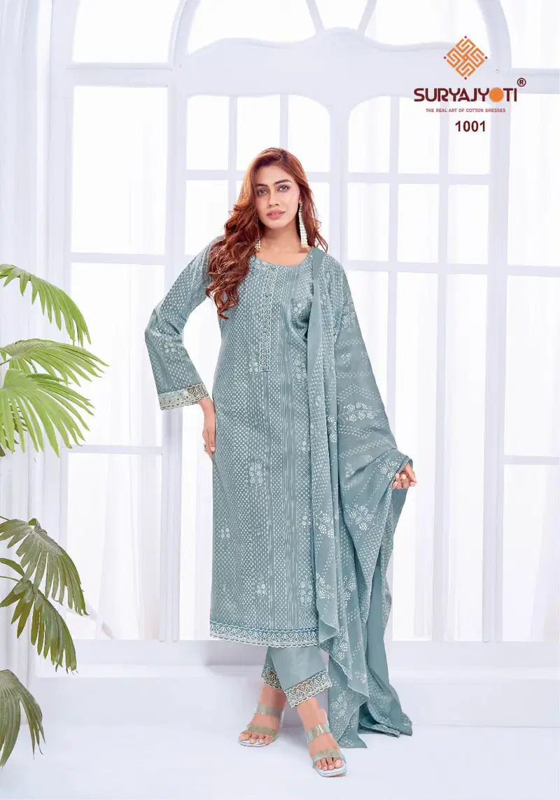 Kashvi Vol 01 By Suryajyoti Cotton Dress Material Bulk Orders In India